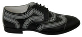 Dolce & Gabbana Black Leather Derby Formal White Lace Shoes -   -  Dolce & Gabbana.